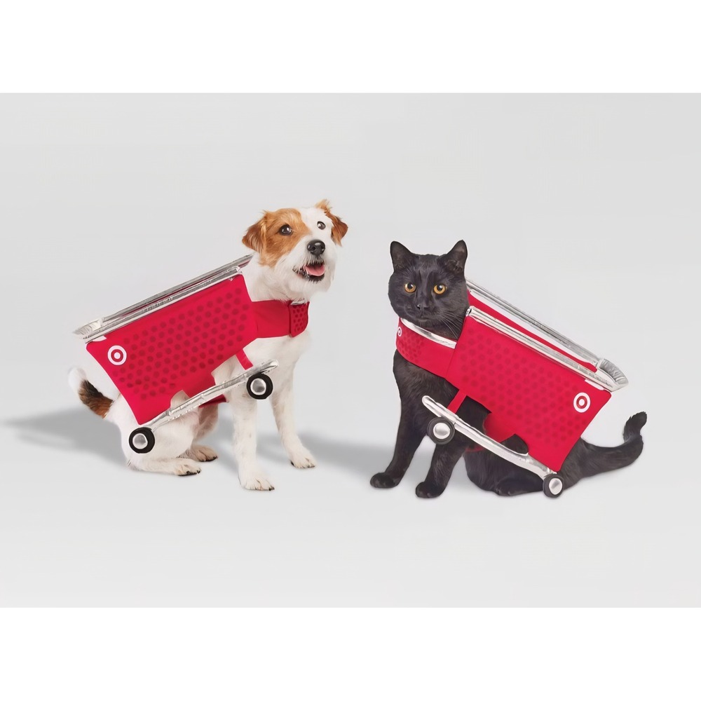 Target Shopping Cart Pet Costume Sz M‎ Red Bullseye Logo Funny Halloween Outfit